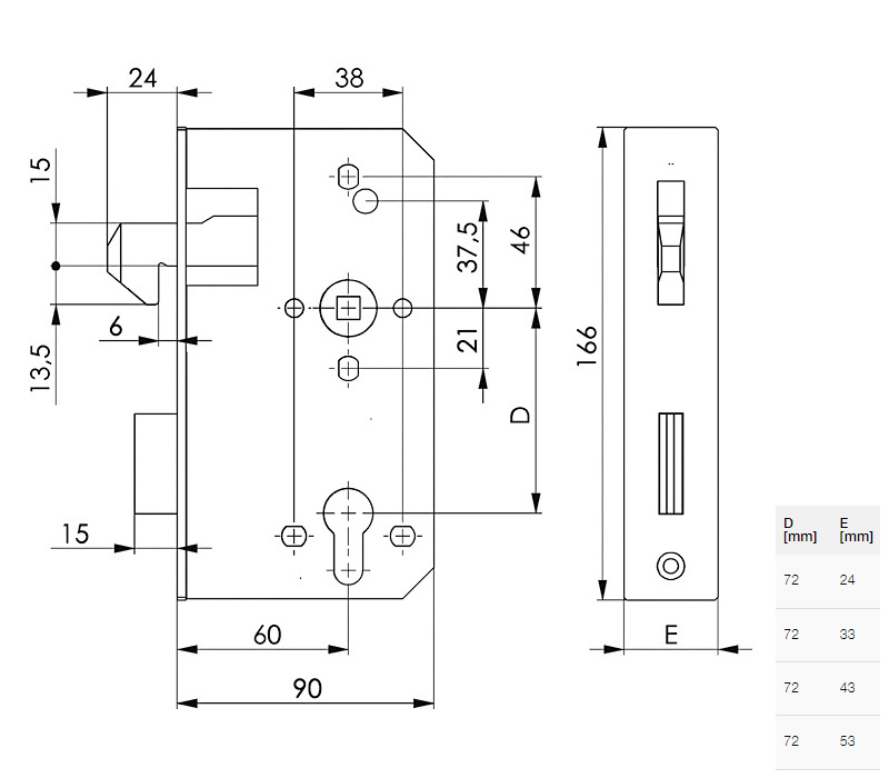 AMF 142S POORTSLOT MET HAAK