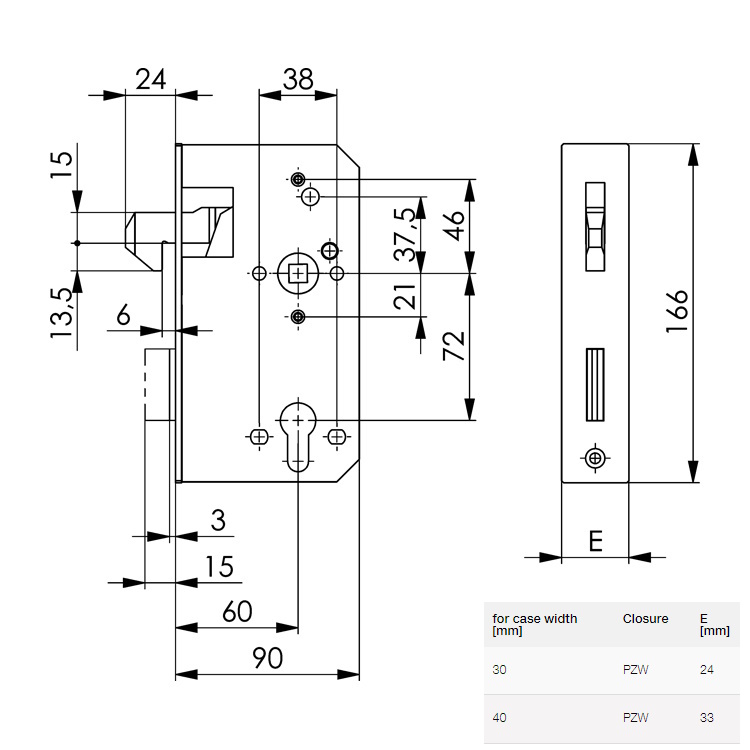 AMF 142SNIG POORTSLOT MET HAAK