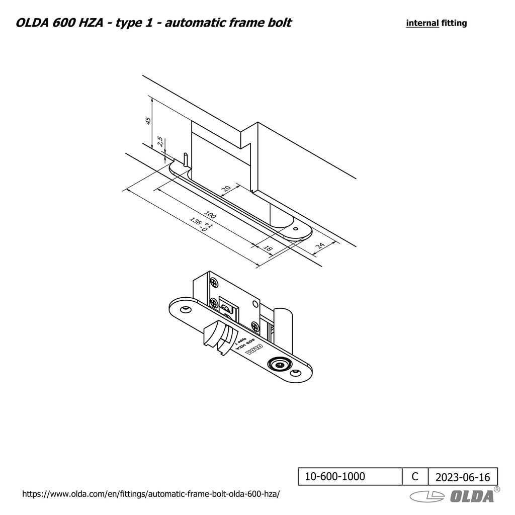 OLDA 600 AUTOMATISCHE KANTSCHUIF KOZIJNMODEL