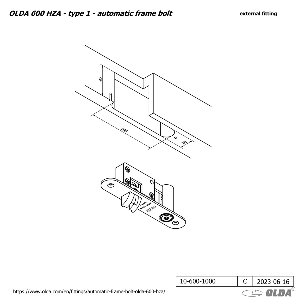OLDA 600 AUTOMATISCHE KANTSCHUIF KOZIJNMODEL