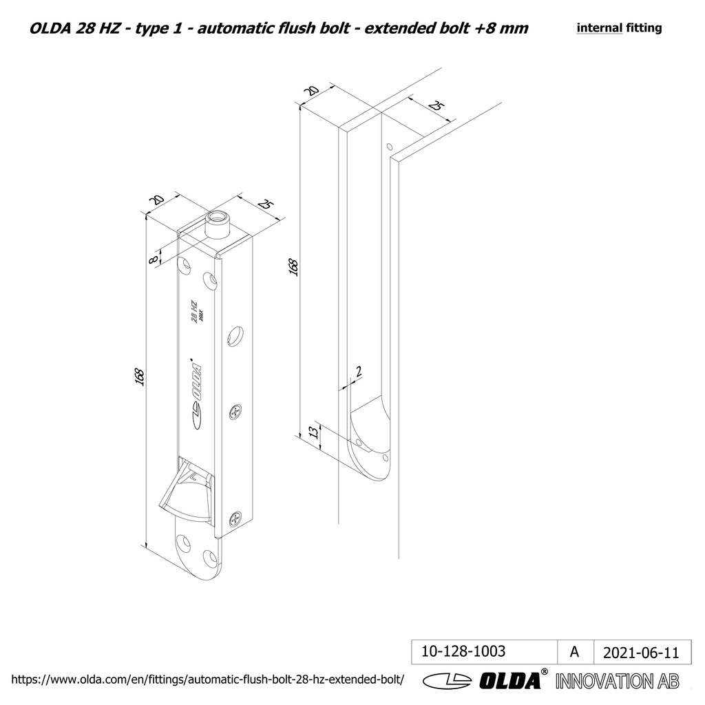 OLDA 28 VERLENGDE AUTOMATISCHE KANTSCHUIF
