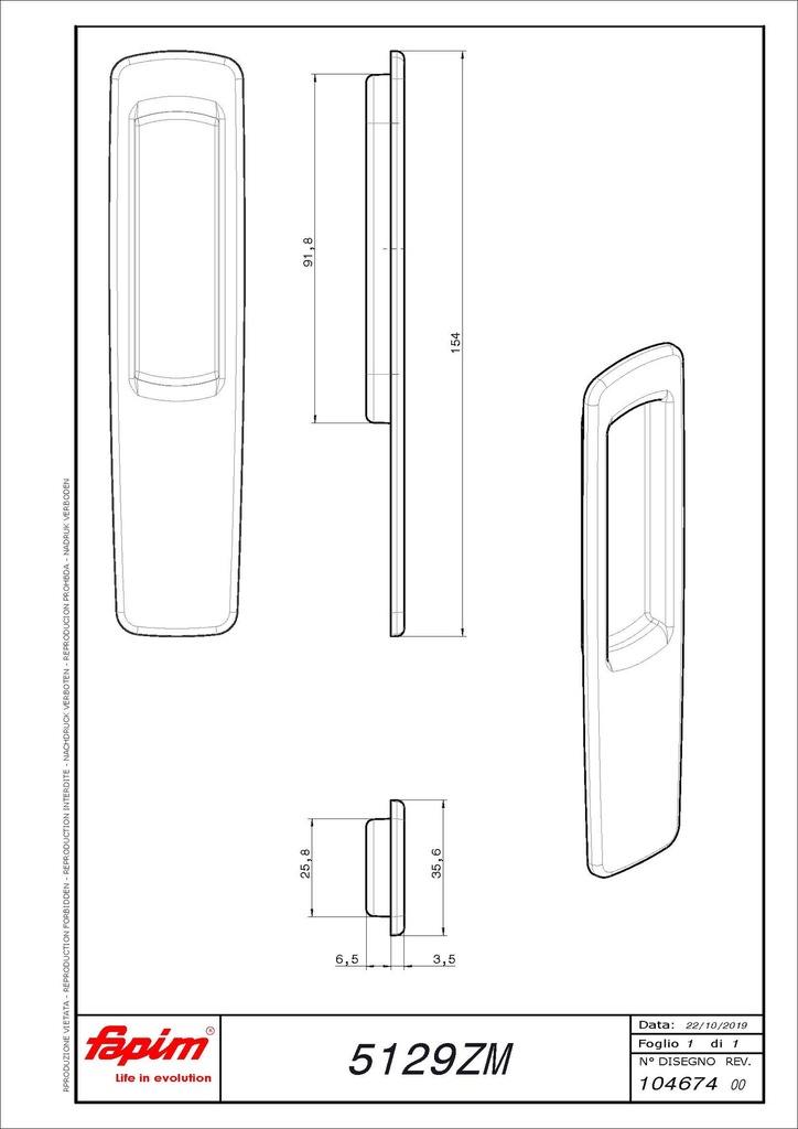 FAPIM PRISMA HS KOMGREEP LANG - op RAL-kleur