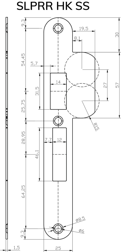 DULIMEX RVS SLUITPLAAT AFGEROND