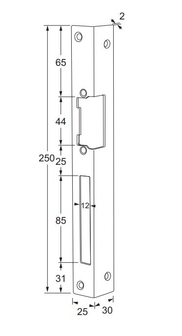 MAASLAND HOEKSLUITPLAAT VOOR ELEKTRISCHE OPENER