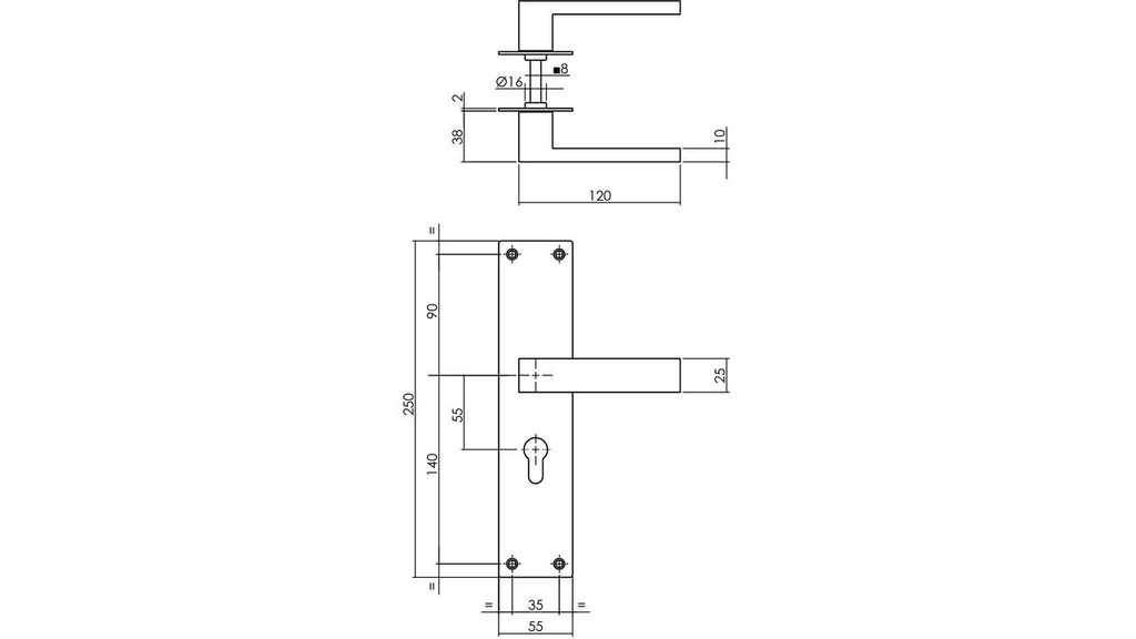 INTERSTEEL AMSTERDAM KRUKKENPAAR OP SCHILD MET PROFIELCILINDERGAT