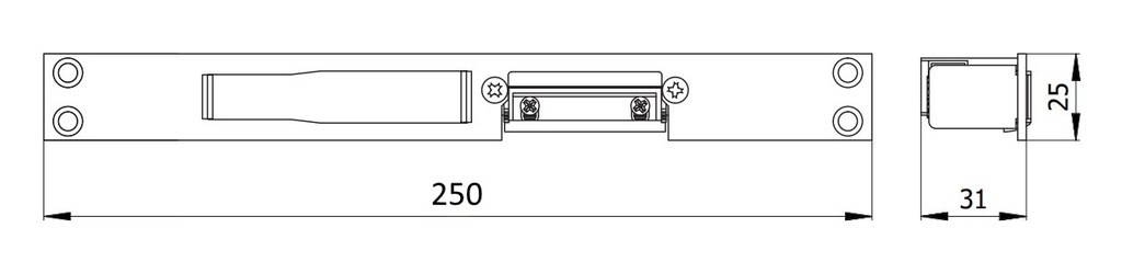 OMEC 02526XEL60 ELEKTRISCHE DEUROPENER MET SLUITPLAAT