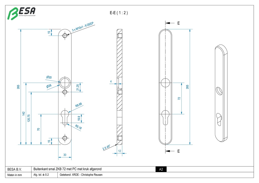 BESA PRO VEILIGHEIDSBESLAG BUITENKANT MET KRUK