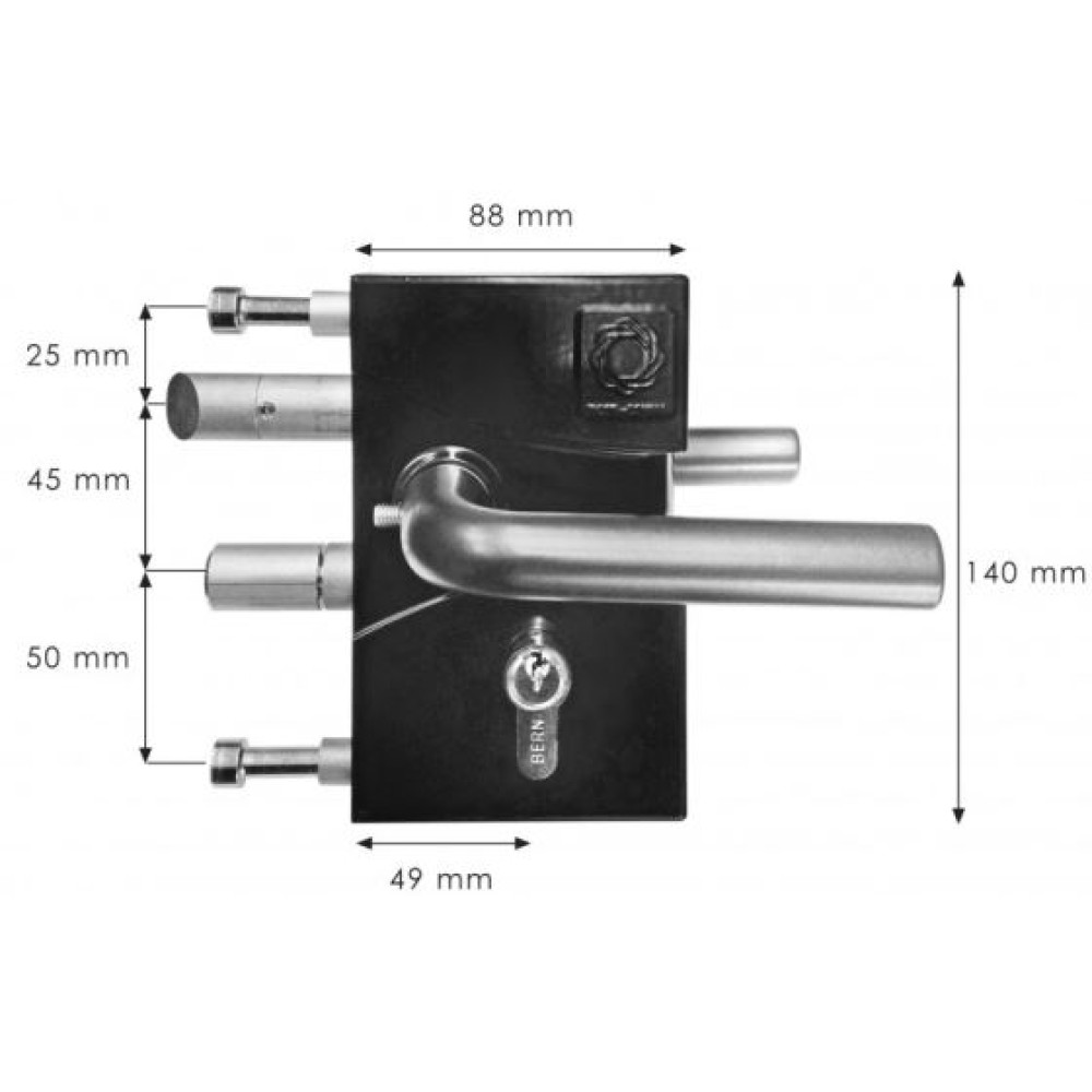 JACOT DES COMBES 106-S POORTSLOT MET PROFIELCILINDER ZONDER KRUK VOOR ROND PROFIEL