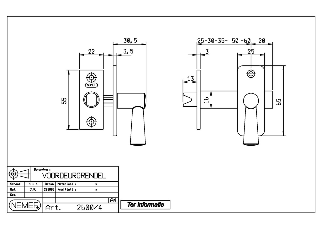 NEMEF INSTEEKGRENDEL 2600/4