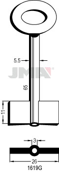 [1619G] JMA BRUTE SLEUTEL PROFIEL 1619G